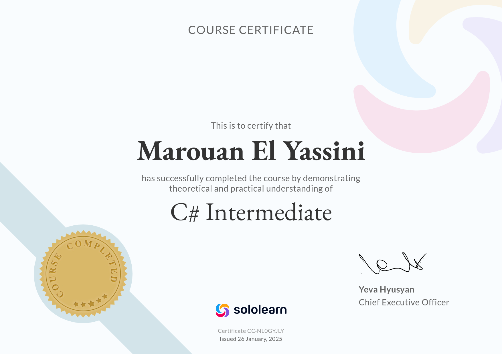 Certification C# intermédiaire